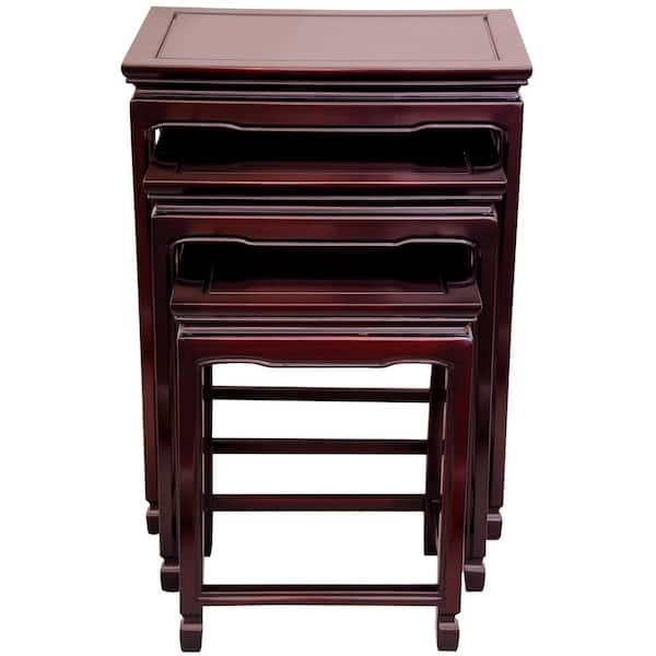 Nesting Red 3-Piece Nesting End Table