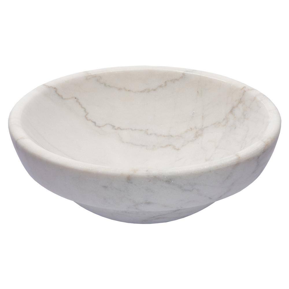 Echo 17'' Honed White Marble Circular Bathroom Sink