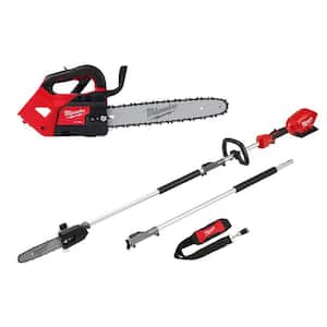 M18 FUEL 14 in. Top Handle 18V Lithium-Ion Brushless Cordless Chainsaw and M18 FUEL 10 in. Pole Saw with QUIK-LOK