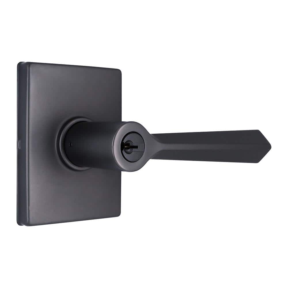 Wilshire Gun Metal Keyed Entry Door Lever Featuring Dual Keyway with Rectan