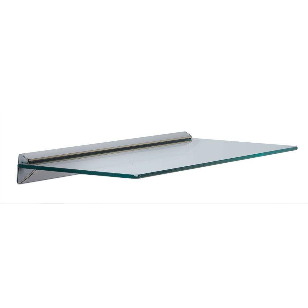 Knape & Vogt 8 in. x 24 in. Chrome Glass Decorative Shelf Kit 89 CHR ...