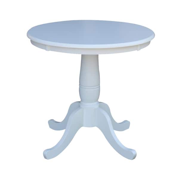 International Concepts 30 in. Pure White Round Solid Pedestal Table