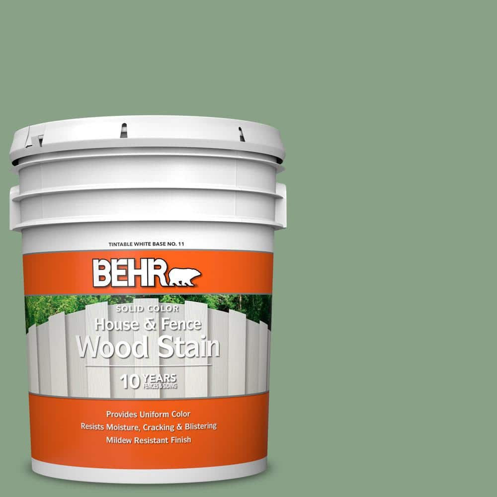 BEHR Premium 1 gal. #ST-126 Woodland Green Semi-Transparent Waterproofing Exterior Wood Stain and Sealer