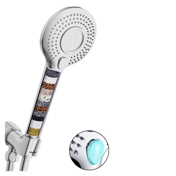 3-Spray Wall Mount Handheld Shower Head 1.8 GPM in Chrome with 15 Stage Water Softener Filters to Remove Sediments