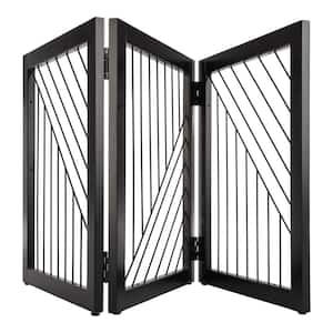 3-Panel Foldable Pet Gate, Black