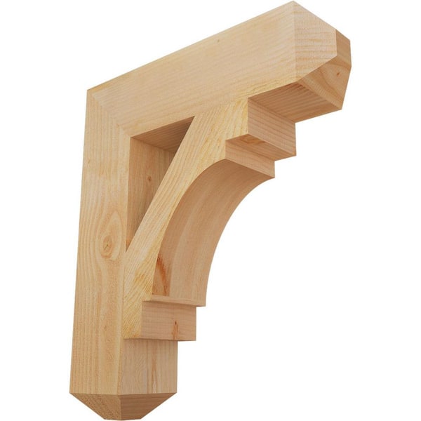 Ekena Millwork 6 in. x 28 in. x 24 in. Douglas Fir Merced Craftsman Rough Sawn Bracket