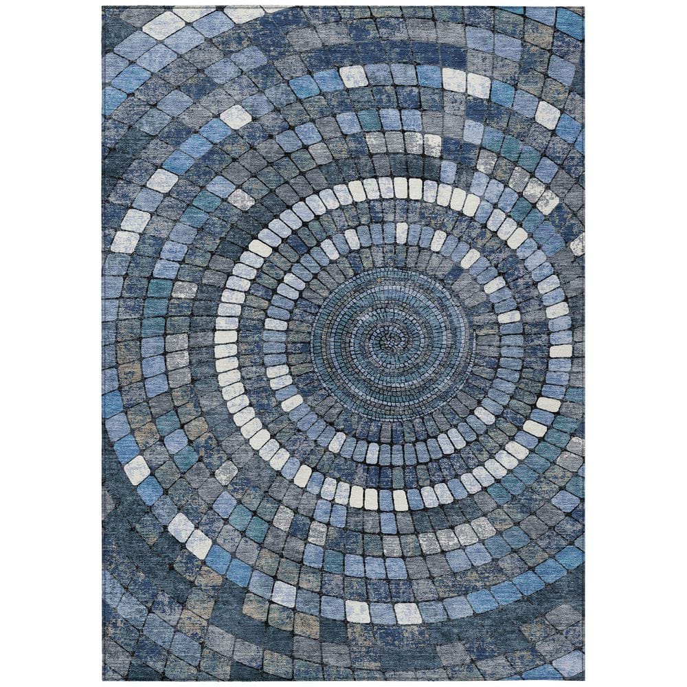 Chantille Machine Washable Indoor/Outdoor Abstract ACN2216 Navy 3 ft. x 5 ft. Area Rug price history on PriceWatchPro