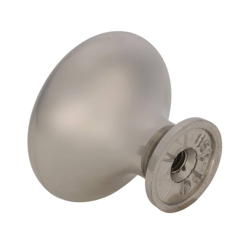 Sterling Nickel Round Cabinet Knob with Mounting Hardware