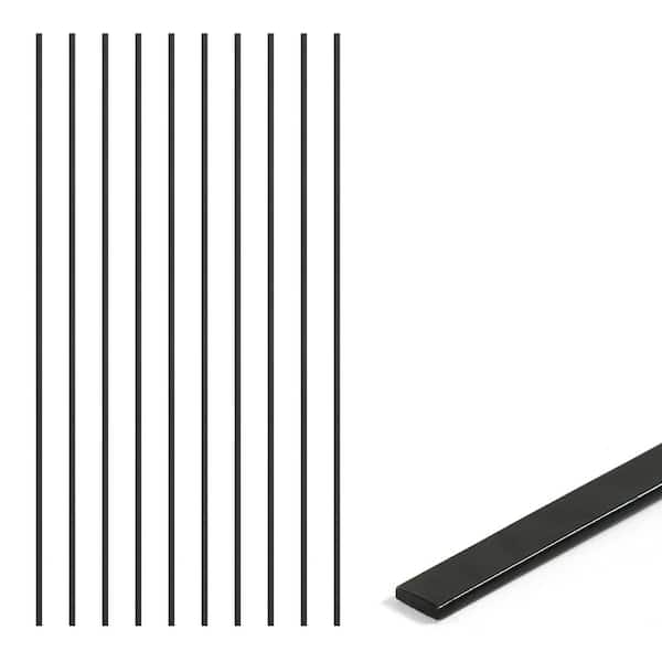 72 in. Chain Link Fence Black Galvanized Steel Flat Tension Bar (Pack of 10)