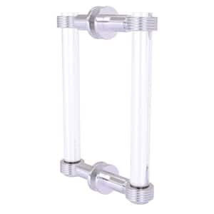 Clearview 8 in. Back to Back Shower Door Pull with Groovy Accents in Satin Chrome