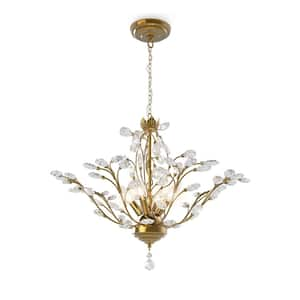 Chicago 4-Light Brass Unique Classic/Traditional Chandelier with Crystal Accents