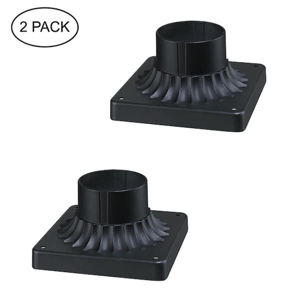 Duke Matte Black Aluminum Outdoor Pier Mount Base Post Base Without Standard Fitter Diameter 2 Pack