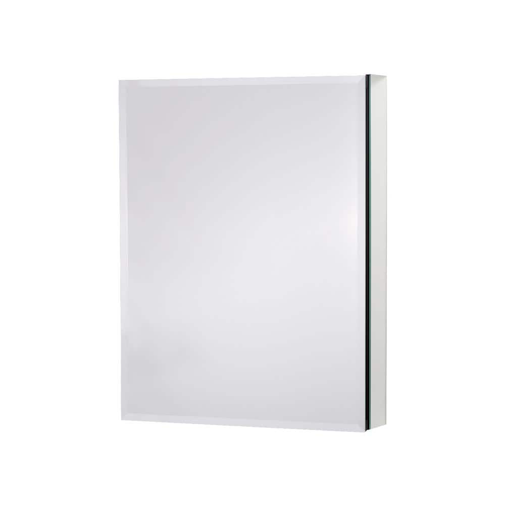 20 in. W x 26 in. H Black & Silver Aluminum Surface Mount Medicine Cabinet with Mirror