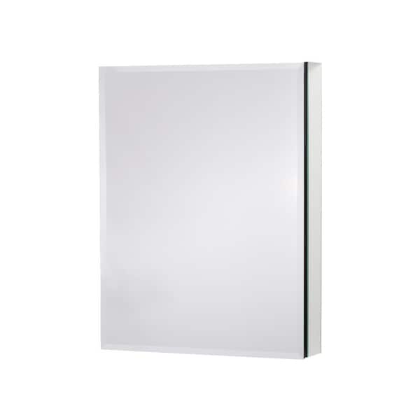 Unbranded 20 in. W x 26 in. H Black & Silver Aluminum Surface Mount Medicine Cabinet with Mirror