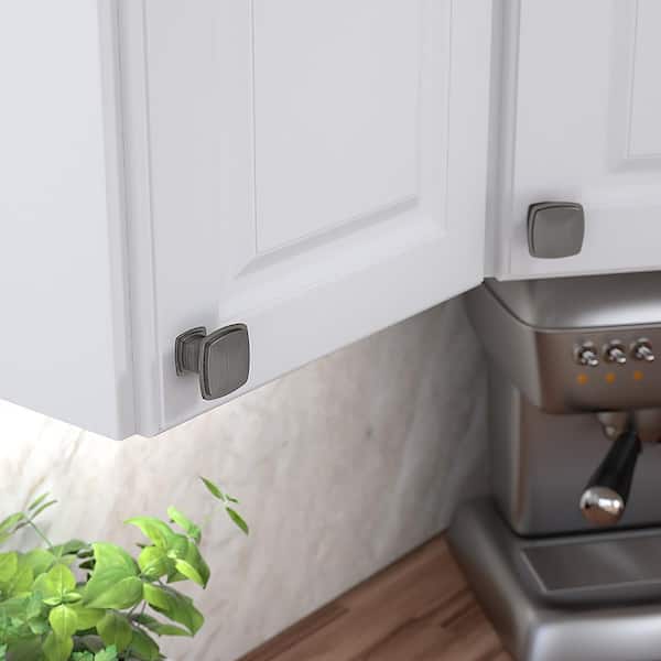 Charlemagne Collection 1-11/16 in. (43 mm) Classic Antique Nickel Square Cabinet Knob