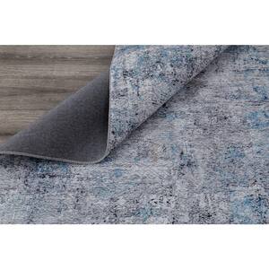 Omnia Blue 5 ft. x 7 ft. Abstract Area Rug