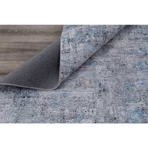 Omnia Blue 7 ft. x 9 ft. Abstract Area Rug