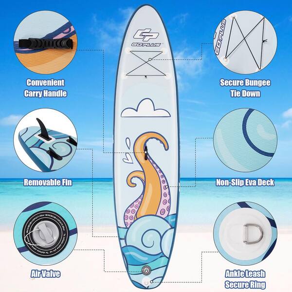 Costway 10.5 ft. Inflatable Stand Up Paddle Board Surfboard W