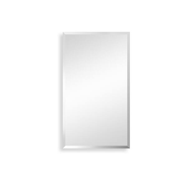 Forclover 15-in x 26-in Surface/Recessed Mount Silver Mirrored Medicine Cabinet