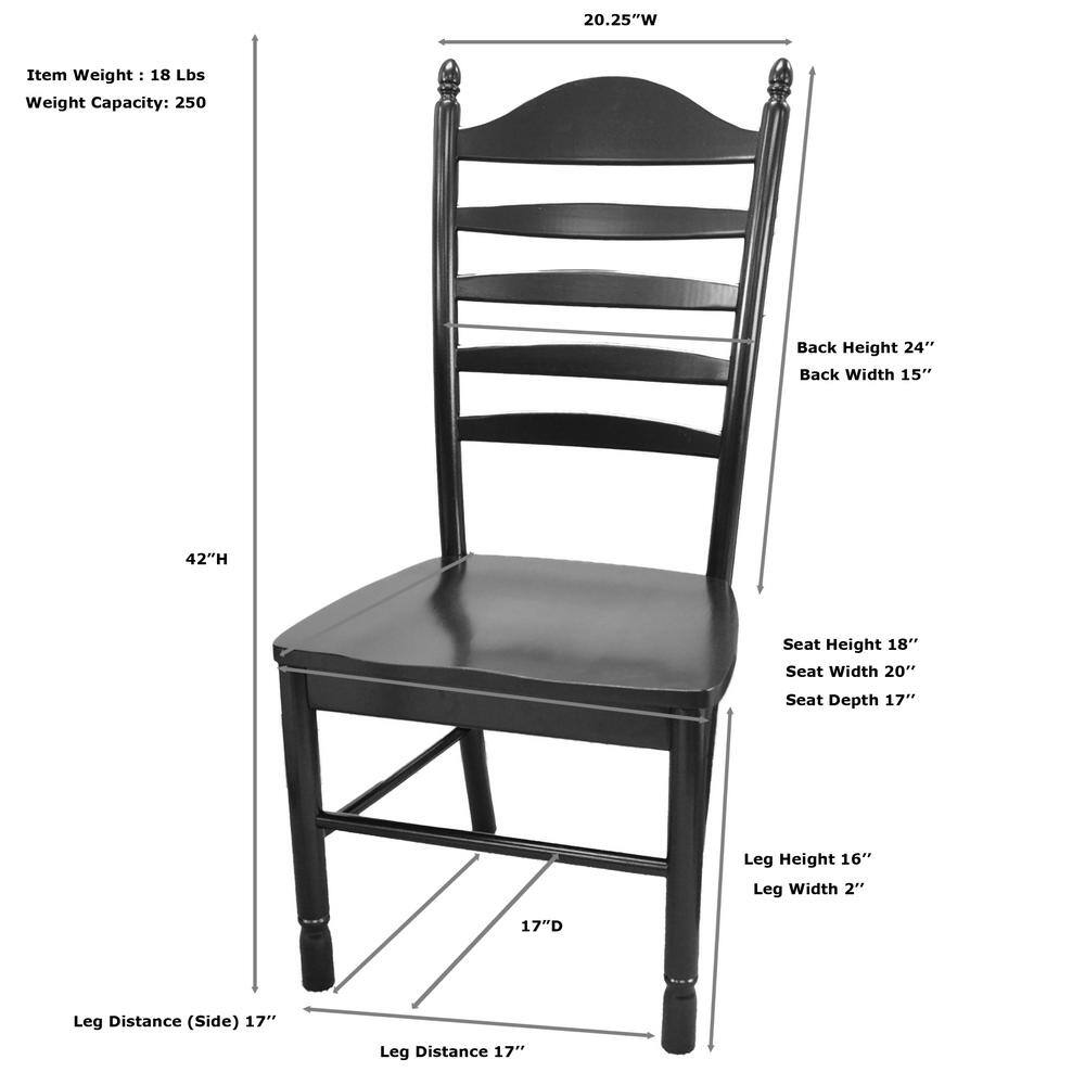 Whitman Whitewash Solid Wood Ladderback Side Chair