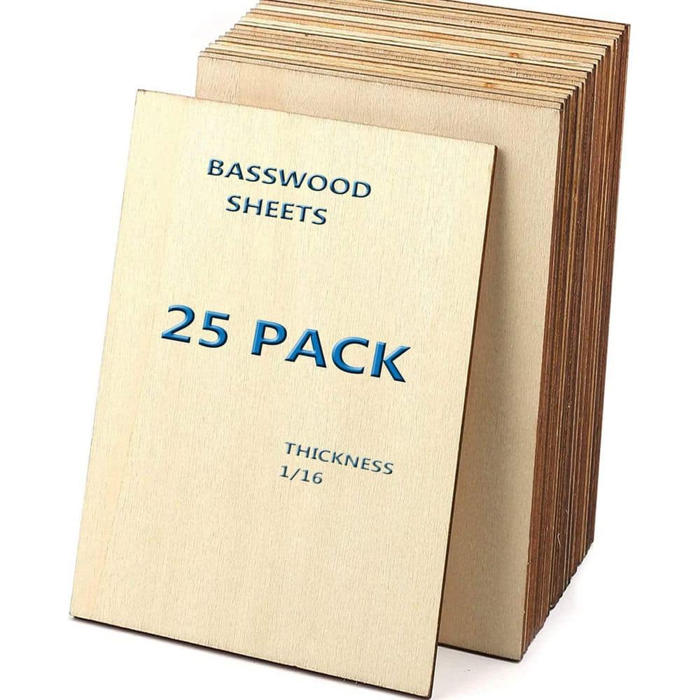 20 Pack 3mm Basswood Sheets Plywood Unfinished Wood (12 x 10 Inch) for  Crafts