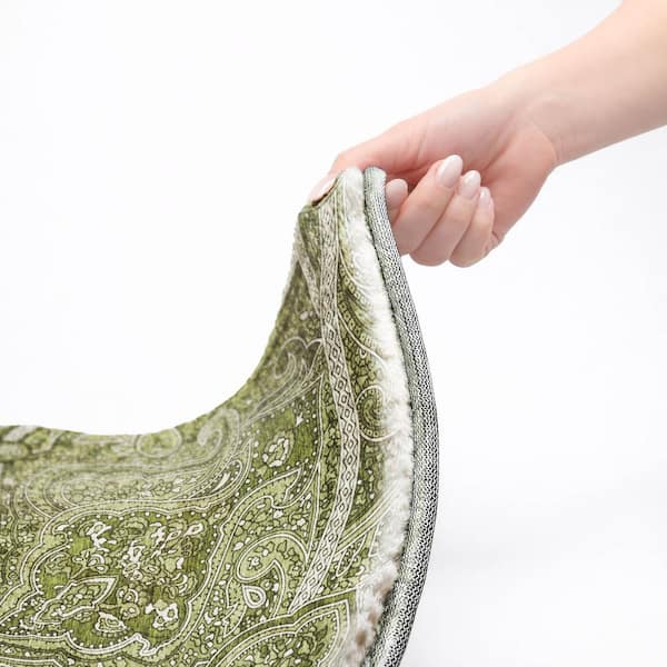 Dream Shag Premium Machine Washable Abstract ADS623 Green 10 ft. x 14 ft. Area Rug
