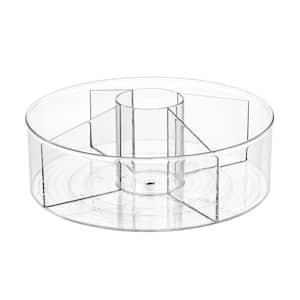 RPET Linus Turntable Vanity Organizer - Divided w/Cup 11.5" in Clear