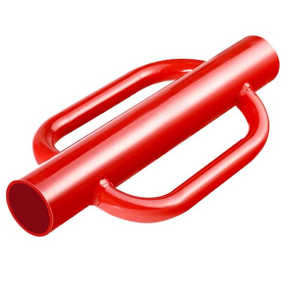 Fence Post Driver with Handles 22 lbs. Heavy Duty Carbon Steel Red Hand Post Rammer 4.11" Inner Diameter T Post Pounder
