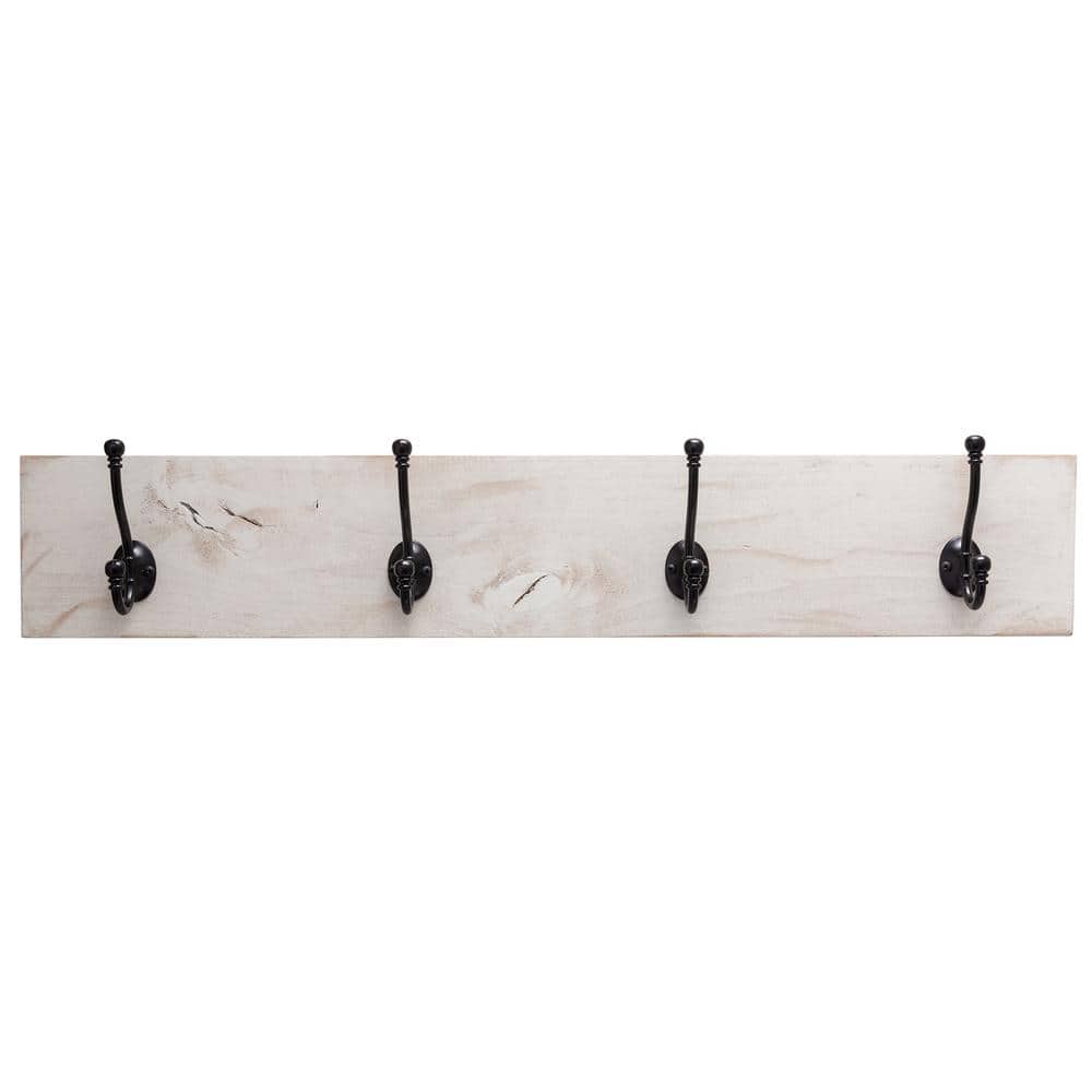 TRINITY Walnut Coat and Towel Rack with 4-Double Hook MF4HKS32-SW - The  Home Depot
