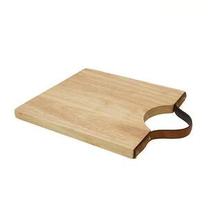 10 in. L x 12 in. W Acacia Cutting Board with Leather Handle