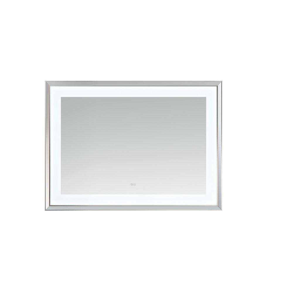 Madison 48 in. W x 36 in. H Rectangular Framed Wall Mount Bathroom Vanity Mirror in Chrome, LED Lighted, Defogger price history on PriceWatchPro