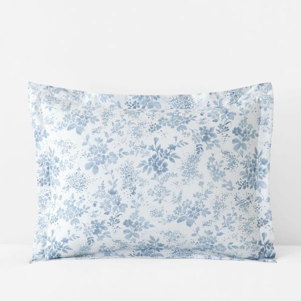 Legends Hotel Whisper Fleur Wrinkle-Free Sateen Blue Mist Standard Sham