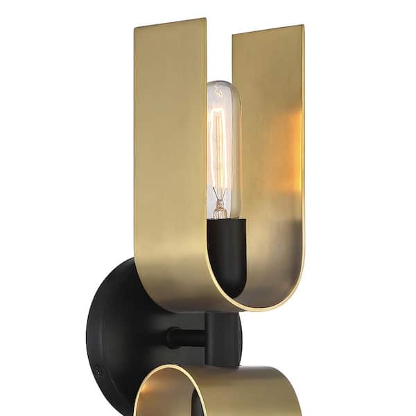 Designers Fountain - U Turn 18 in. Matte Black Wall Sconce