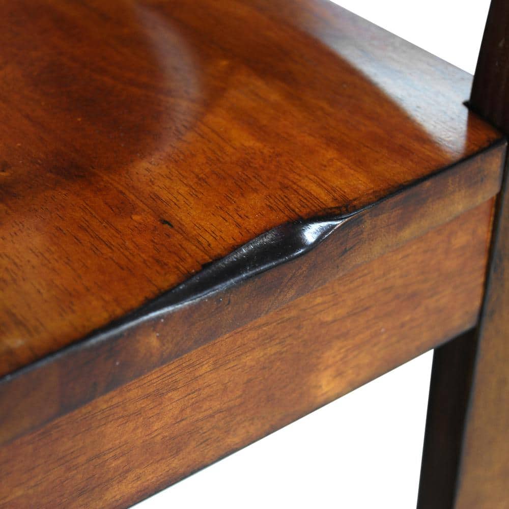 Dark Oak High Back Slat Wood Side Chair Set