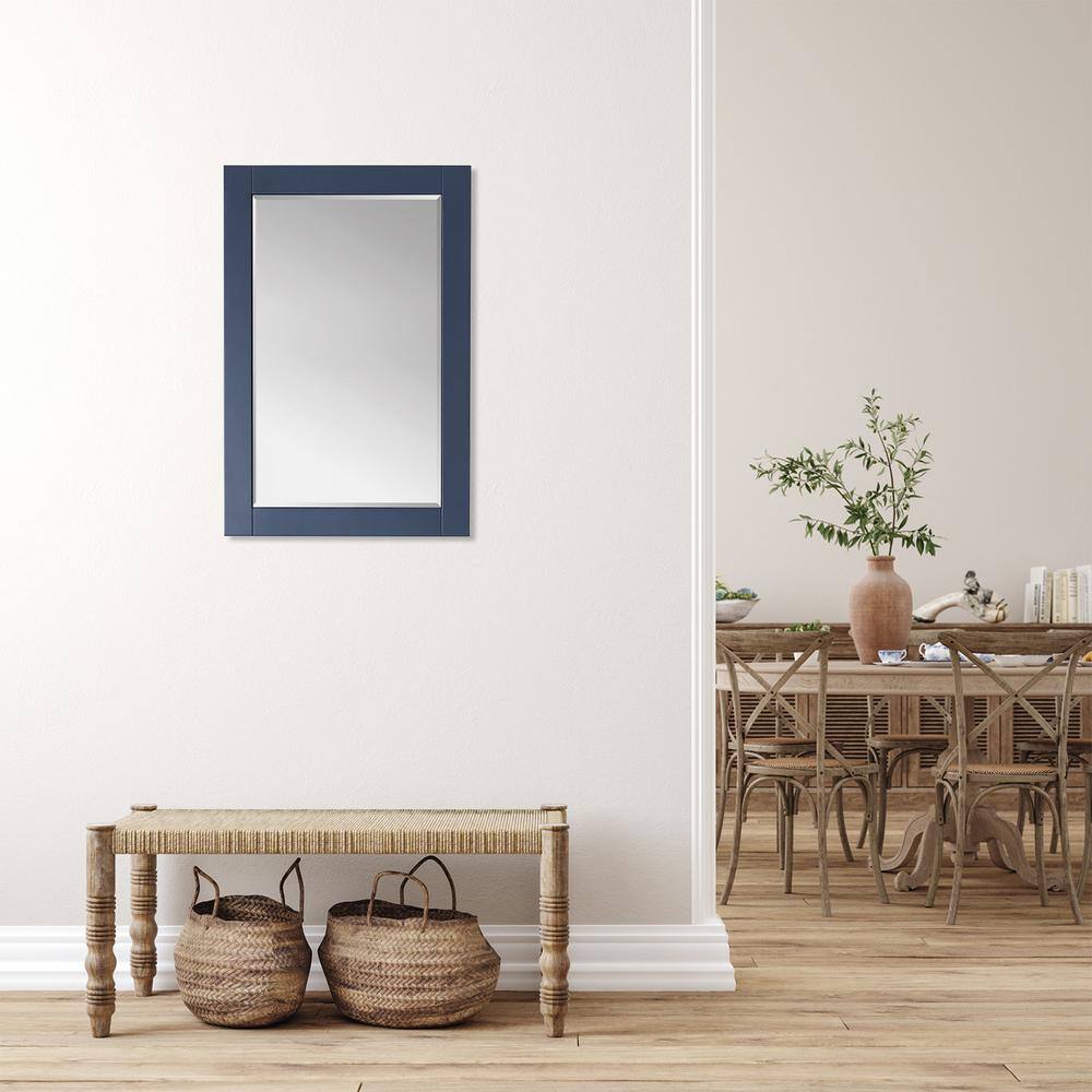 Ivy 36"x24" Rectangular Royal Blue Wood Bathroom Wall Mirror