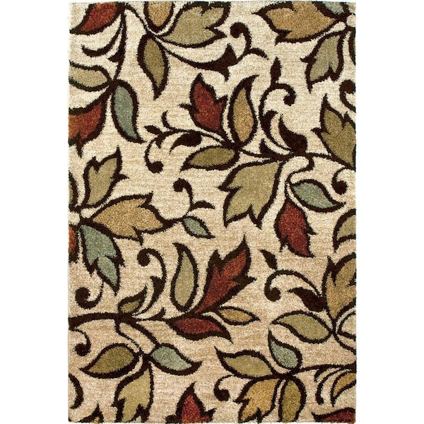 Unbranded Vine Beige 4 ft. x 5 ft. Indoor Area Rug
