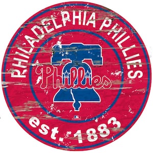 MLB Philadelphia Phillies 24 in. Distressed Wooden Wall Art Circle Sign