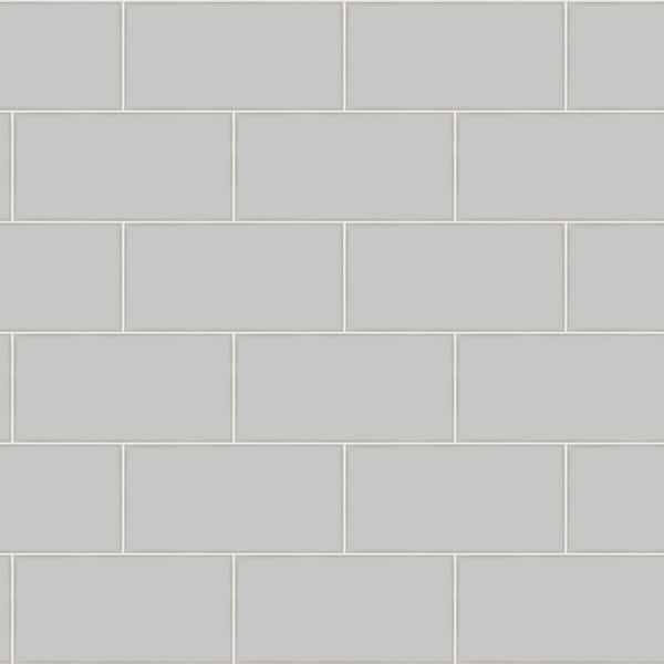 Chesapeake 8 in. x 10 in. Freedom Grey Subway Tile Wallpaper Sample