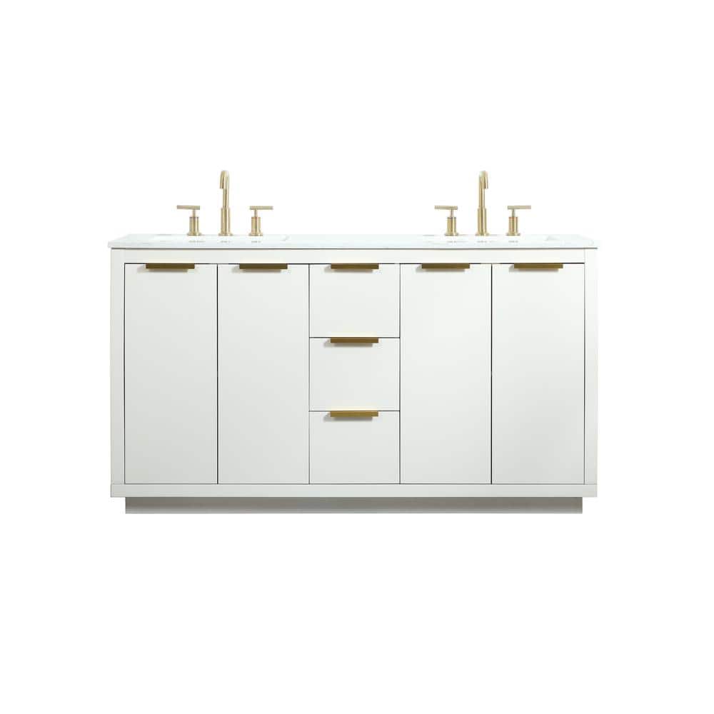 Simply Living 60 in. W x 22 in. D x 34 in. H Bath Vanity in White with Cala