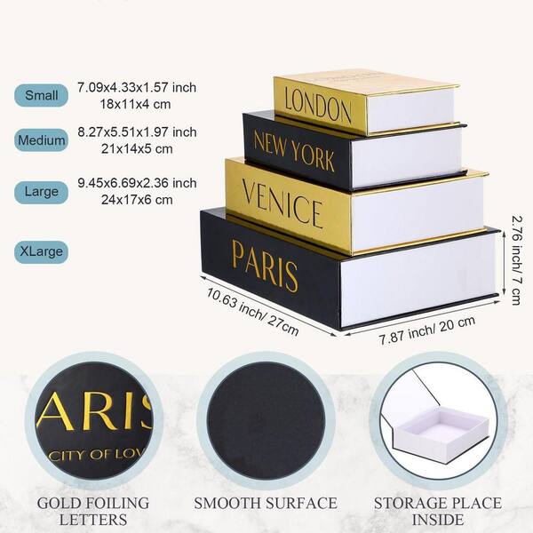 Multi-Colored Wood Decorative Books for Home Decor, Set of 4