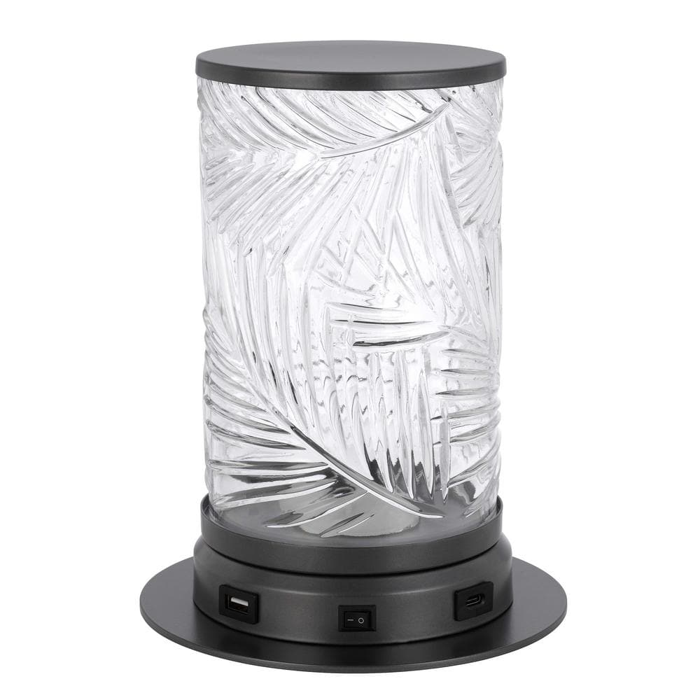 Carrington 9.25 in. H Charcoal Gray Metal Standard 1-Light Table Lamp witho