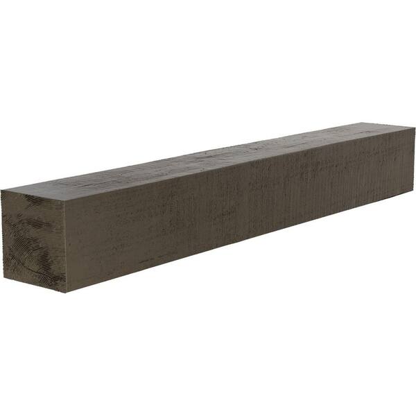 Ekena Millwork 8 in. x 12 in. x 7 ft. Rough Cedar Faux Wood Beam Fireplace Mantel Burnished Honey Dew