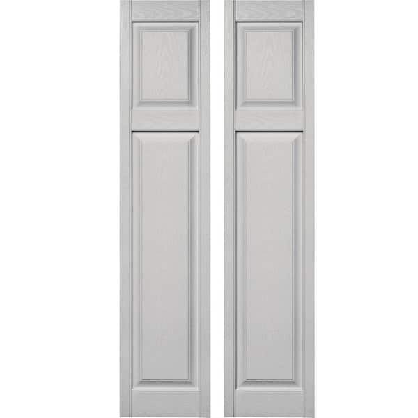 Builders Edge 15 in. x 67 in. Cottage Style Raised Panel Vinyl Exterior Shutters Pair #030 Paintable