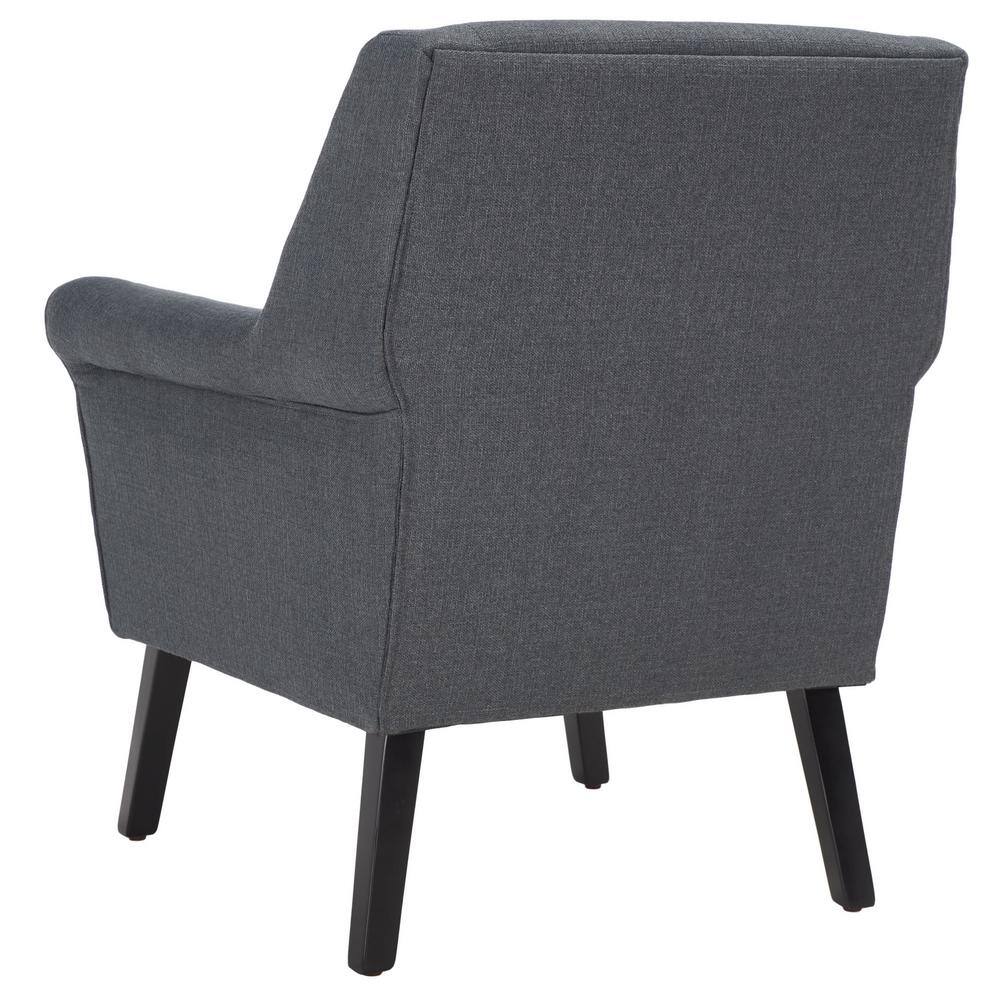 Videl Dark Grey Upholstered Accent Chair with Rolled Arms