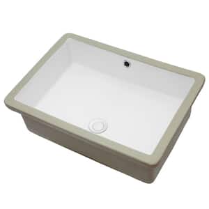 Amie 21.77 in. Undermount Ceramic Bathroom Vessel Sink in White