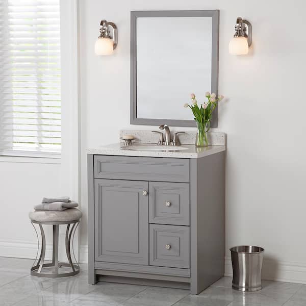 Home Decorators Collection Brinkhill 30 in. W x 21.65 in. D x 34 in. H Bath Vanity Cabinet Only in Sterling Gray
