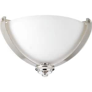 Noma Collection 2-LightPolished Nickel Flush Mount with Etched White Glass Bowl