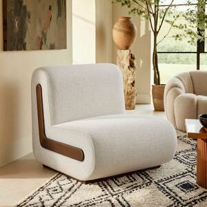 Denby Linen Blend Accent Side Chair in Ivory