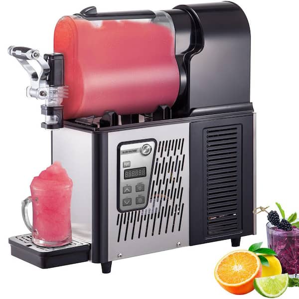 101 oz. Commercial Slushy Machine 290-Watt Stainless Steel Frozen Drink Maker, Food-Grade PC Tank for Supermarkets, Bars