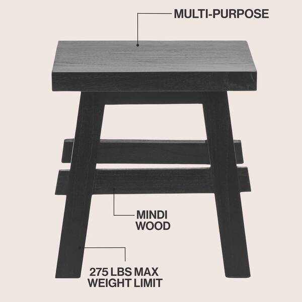 JONATHAN Y Revine 16.9 in. H Rustic Farmhouse Solid Mindi Wood